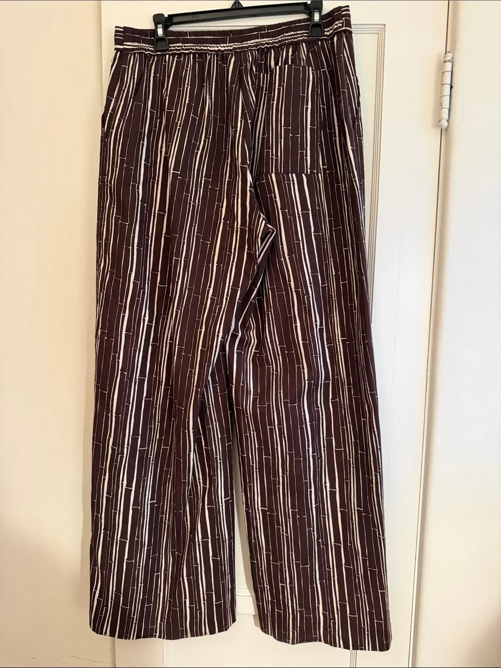 Men's Brown Bamboo Print Barkcloth Drawstring Joggers